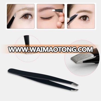 New 1X Professional Eyebrow Tweezers Hair Beauty Slanted Stainless Steel Tweezer