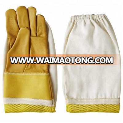 Shemax Cowhide - Beekeeping Gloves - Ventilated Sleeves - Sting Proof Cuffs - Extra Long Extra Long Twill Elasticated