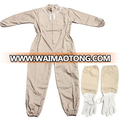 Shemax Pure Cotton Beekeeping Suit With Leather Ventilated Bee Keeping Gloves